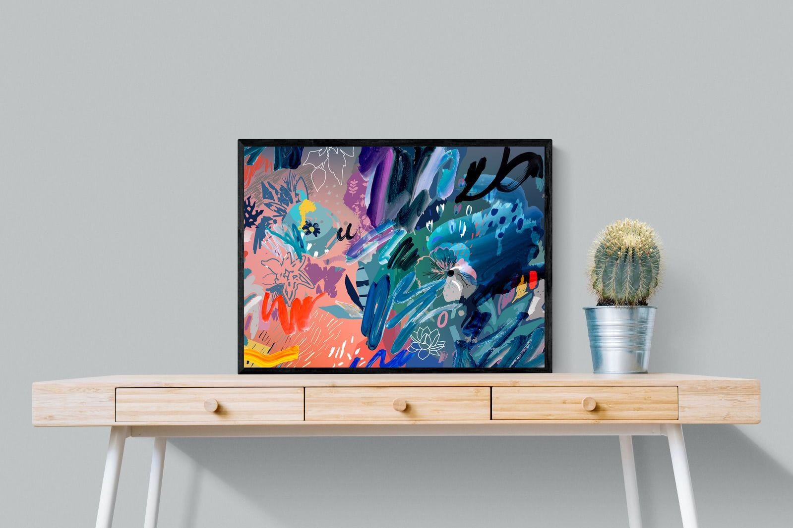 Nature's Chaos-Wall_Art-80 x 60cm-Mounted Canvas-Black-Pixalot