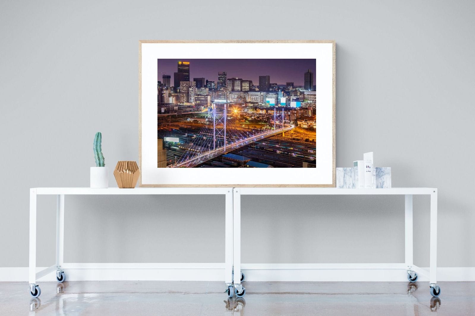 Nelson Mandela Bridge-Wall_Art-120 x 90cm-Framed Print-Wood-Pixalot