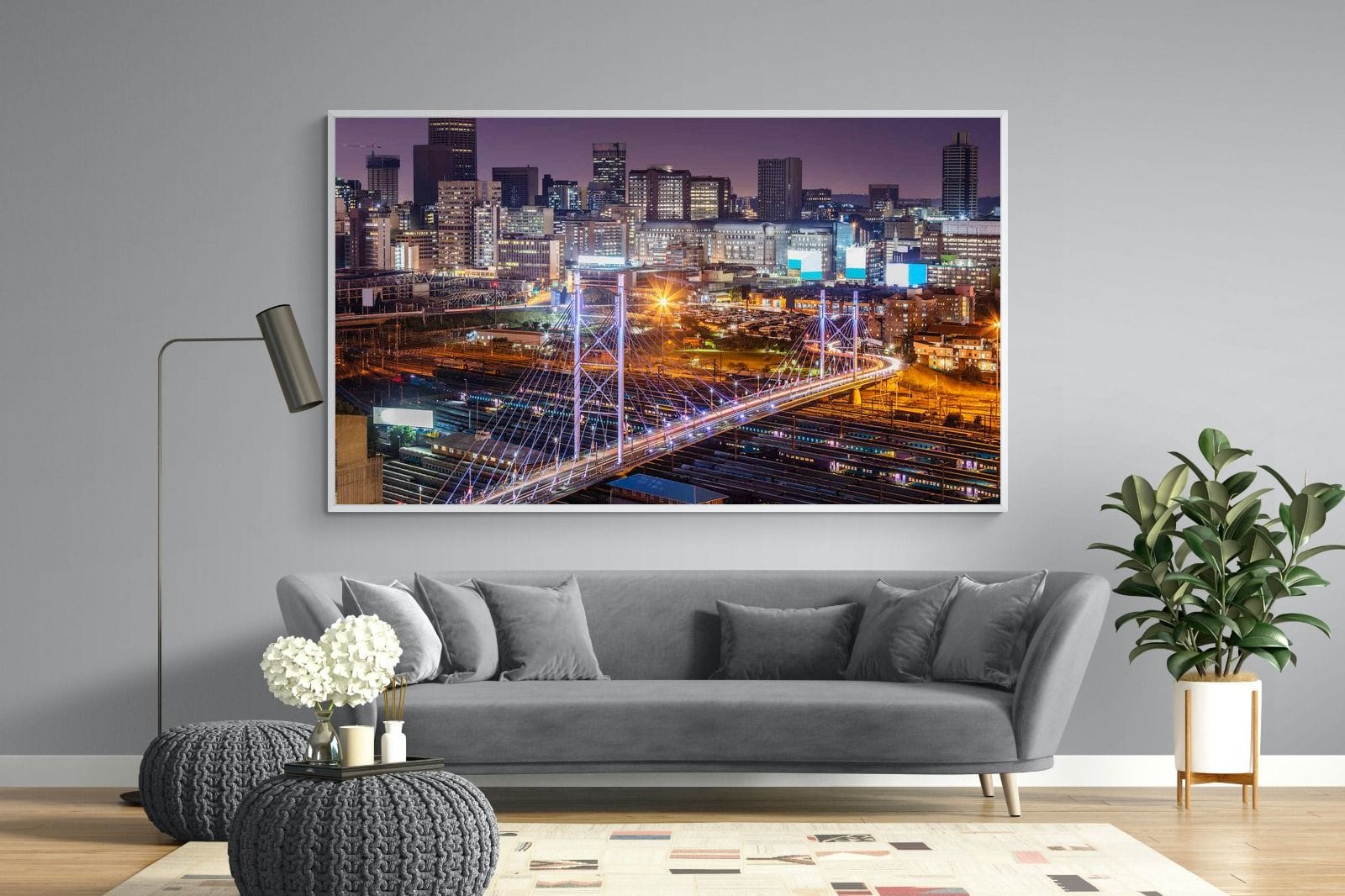 Nelson Mandela Bridge-Wall_Art-220 x 130cm-Mounted Canvas-White-Pixalot