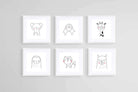 Noah's Arc Set-Wall_Art-30 x 30cm (x6)-Framed Print-White-Pixalot