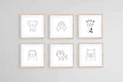 Noah's Arc Set-Wall_Art-30 x 30cm (x6)-Framed Print-Wood-Pixalot