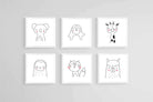 Noah's Arc Set-Wall_Art-30 x 30cm (x6)-Mounted Canvas-White-Pixalot