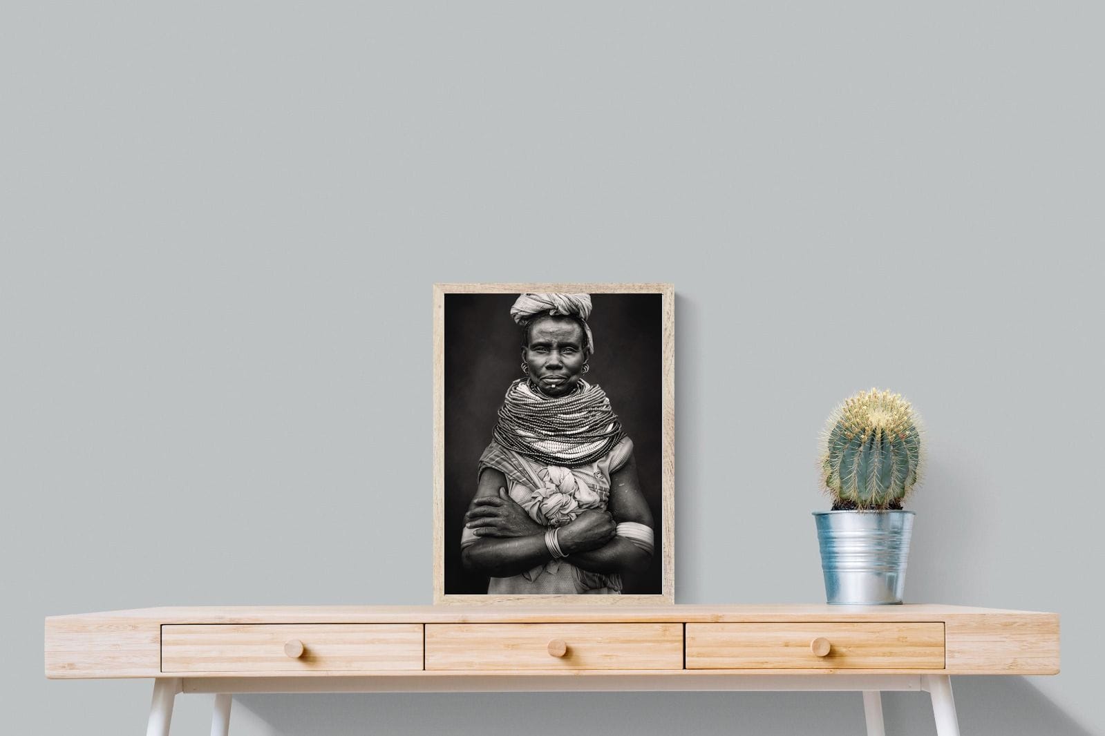 Nyangatom Woman-Wall_Art-45 x 60cm-Mounted Canvas-Wood-Pixalot