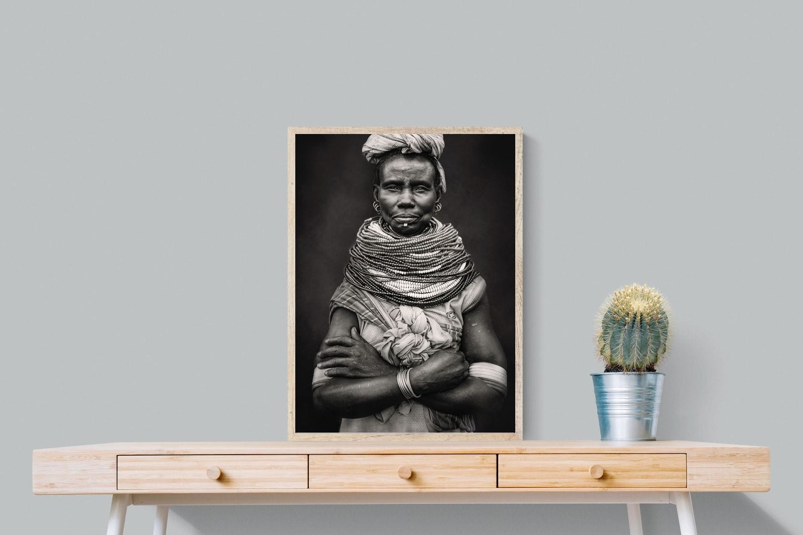 Nyangatom Woman-Wall_Art-60 x 80cm-Mounted Canvas-Wood-Pixalot