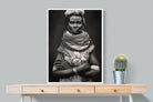 Nyangatom Woman-Wall_Art-75 x 100cm-Mounted Canvas-White-Pixalot