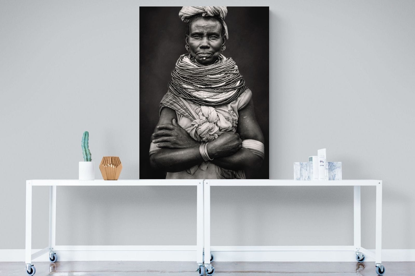 Nyangatom Woman-Wall_Art-90 x 120cm-Mounted Canvas-No Frame-Pixalot