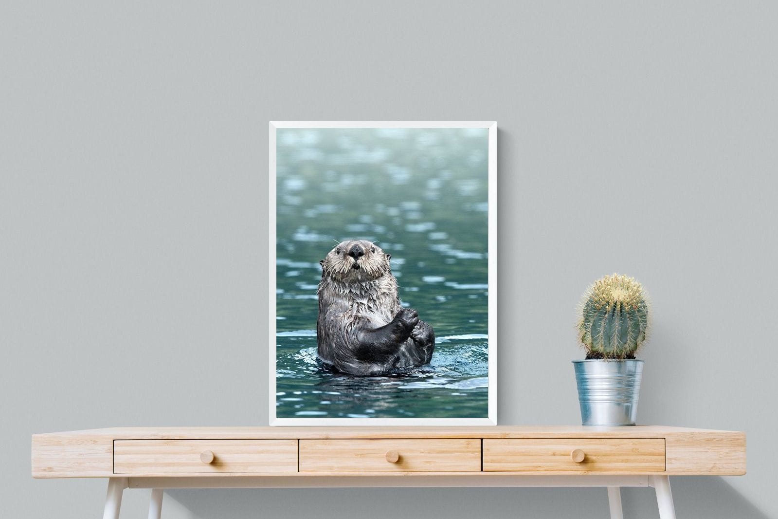 Otter-Wall_Art-60 x 80cm-Mounted Canvas-White-Pixalot