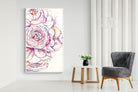 Painted Peonies-Wall_Art-130 x 220cm-Mounted Canvas-White-Pixalot