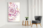 Painted Peonies-Wall_Art-130 x 220cm-Mounted Canvas-Wood-Pixalot