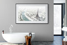 Paris Under Snow-Wall_Art-180 x 110cm-Framed Print-Black-Pixalot