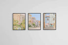 Pastel Portugal Set-Wall_Art-45 x 60cm (x3)-Mounted Canvas-Black-Pixalot