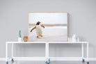 Penguin Steps-Wall_Art-120 x 90cm-Mounted Canvas-Wood-Pixalot