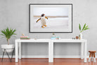 Penguin Steps-Wall_Art-150 x 100cm-Framed Print-Black-Pixalot