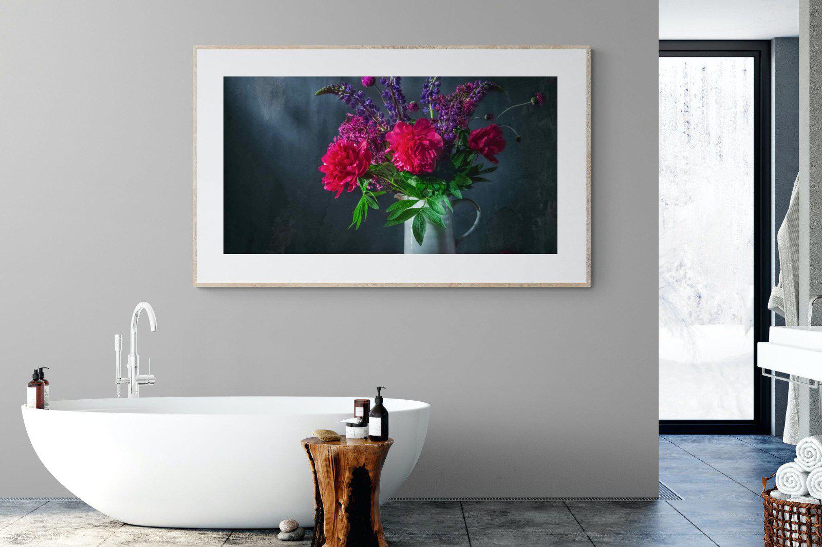 Peony & Lupin-Wall_Art-180 x 110cm-Framed Print-Wood-Pixalot