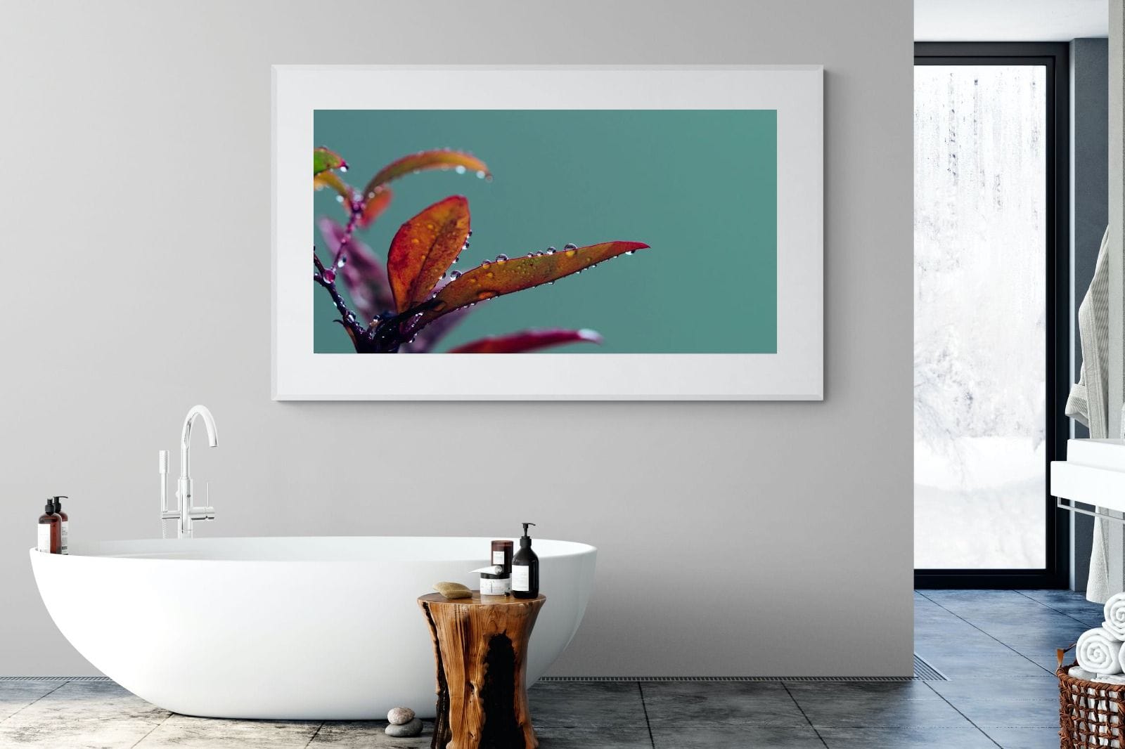 Petal Droplets-Wall_Art-180 x 110cm-Framed Print-White-Pixalot