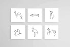 Picasso Animal Sketches-Wall_Art-30 x 30cm (x6)-Mounted Canvas-No Frame-Pixalot