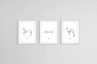 Picasso Sketches-Wall_Art-45 x 60cm (x3)-Framed Print-Wood-Pixalot