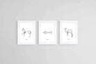 Picasso Sketches-Wall_Art-45 x 60cm (x3)-Framed Print-White-Pixalot
