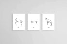 Picasso Sketches-Wall_Art-45 x 60cm (x3)-Mounted Canvas-White-Pixalot
