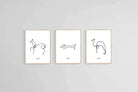 Picasso Sketches-Wall_Art-45 x 60cm (x3)-Mounted Canvas-Wood-Pixalot