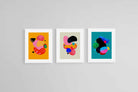 Psychedelic Set-Wall_Art-45 x 60cm (x3)-Framed Print-White-Pixalot