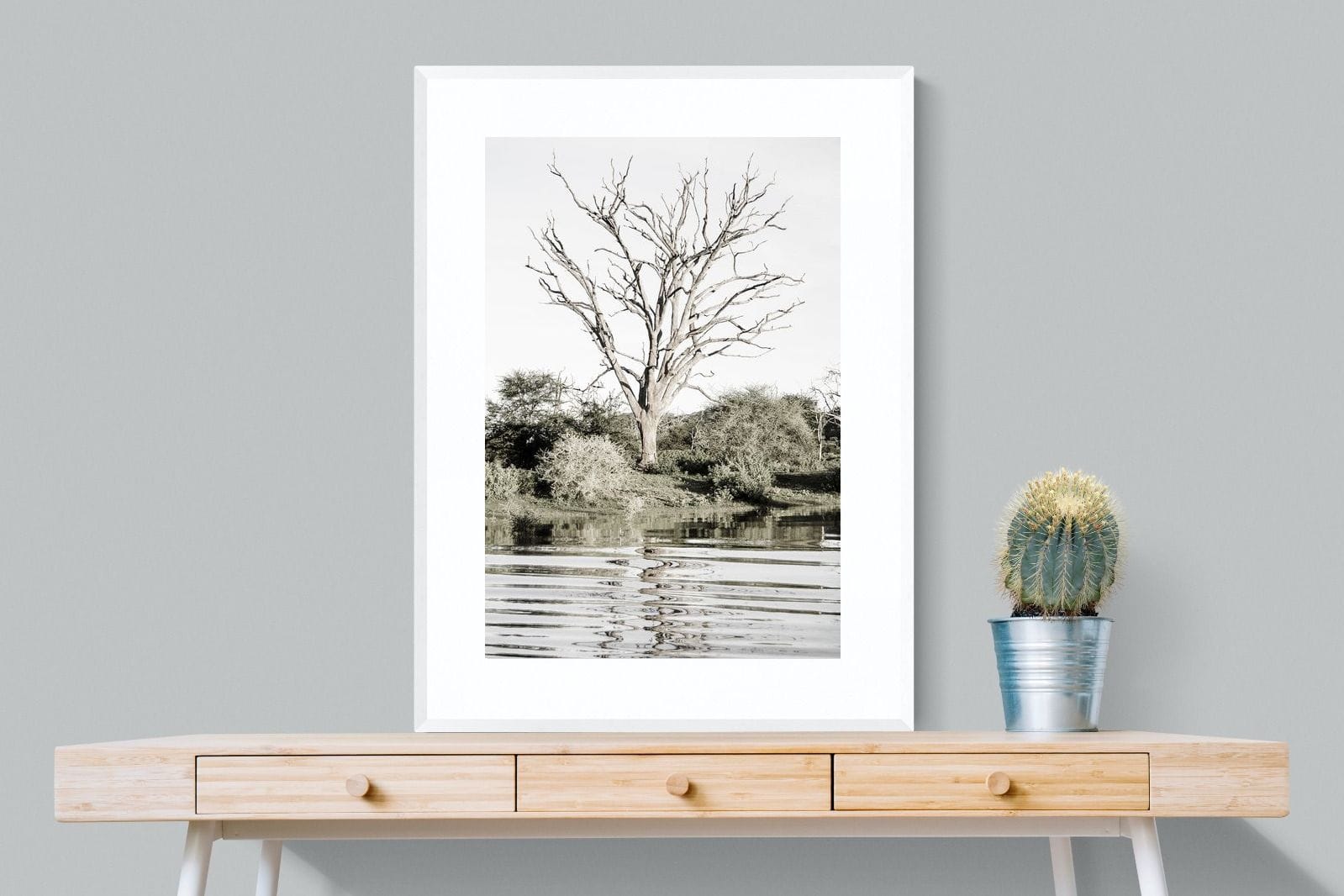 Reflective Ripples-Wall_Art-75 x 100cm-Framed Print-White-Pixalot