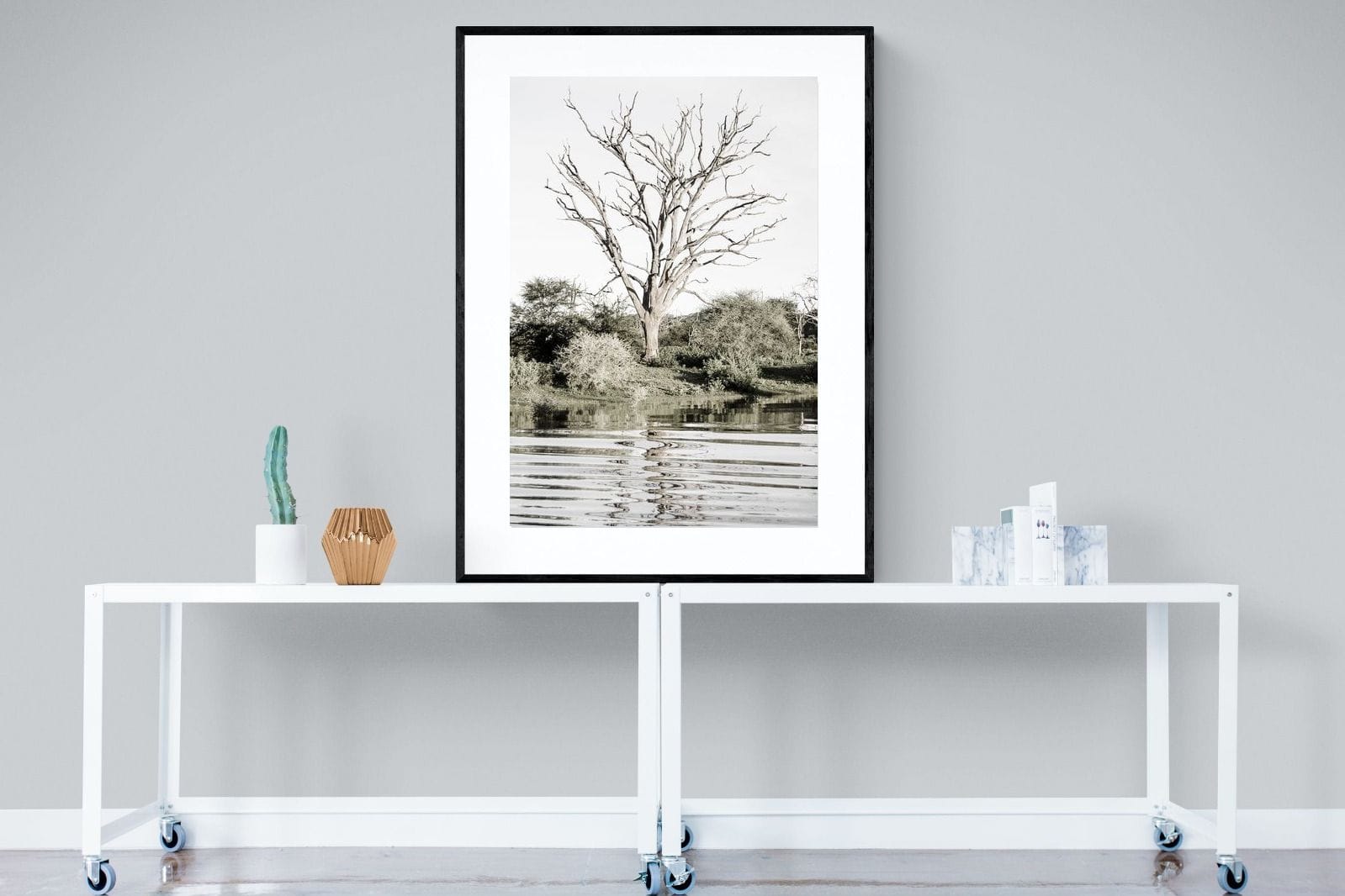 Reflective Ripples-Wall_Art-90 x 120cm-Framed Print-Black-Pixalot