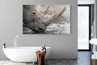 Rhino & Friend-Wall_Art-180 x 110cm-Mounted Canvas-No Frame-Pixalot