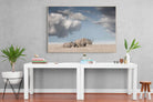 Rhino Mother & Calf-Wall_Art-150 x 100cm-Mounted Canvas-Wood-Pixalot