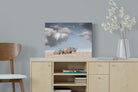 Rhino Mother & Calf-Wall_Art-60 x 45cm-Mounted Canvas-No Frame-Pixalot