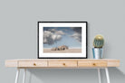 Rhino Mother & Calf-Wall_Art-80 x 60cm-Framed Print-Black-Pixalot