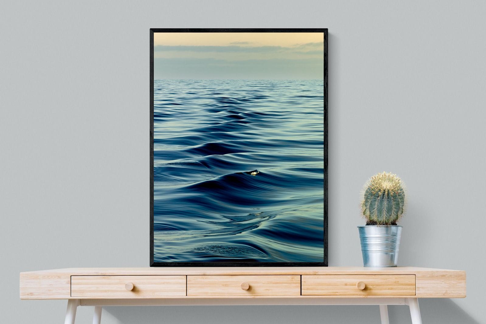 Ripples-Wall_Art-75 x 100cm-Mounted Canvas-Black-Pixalot