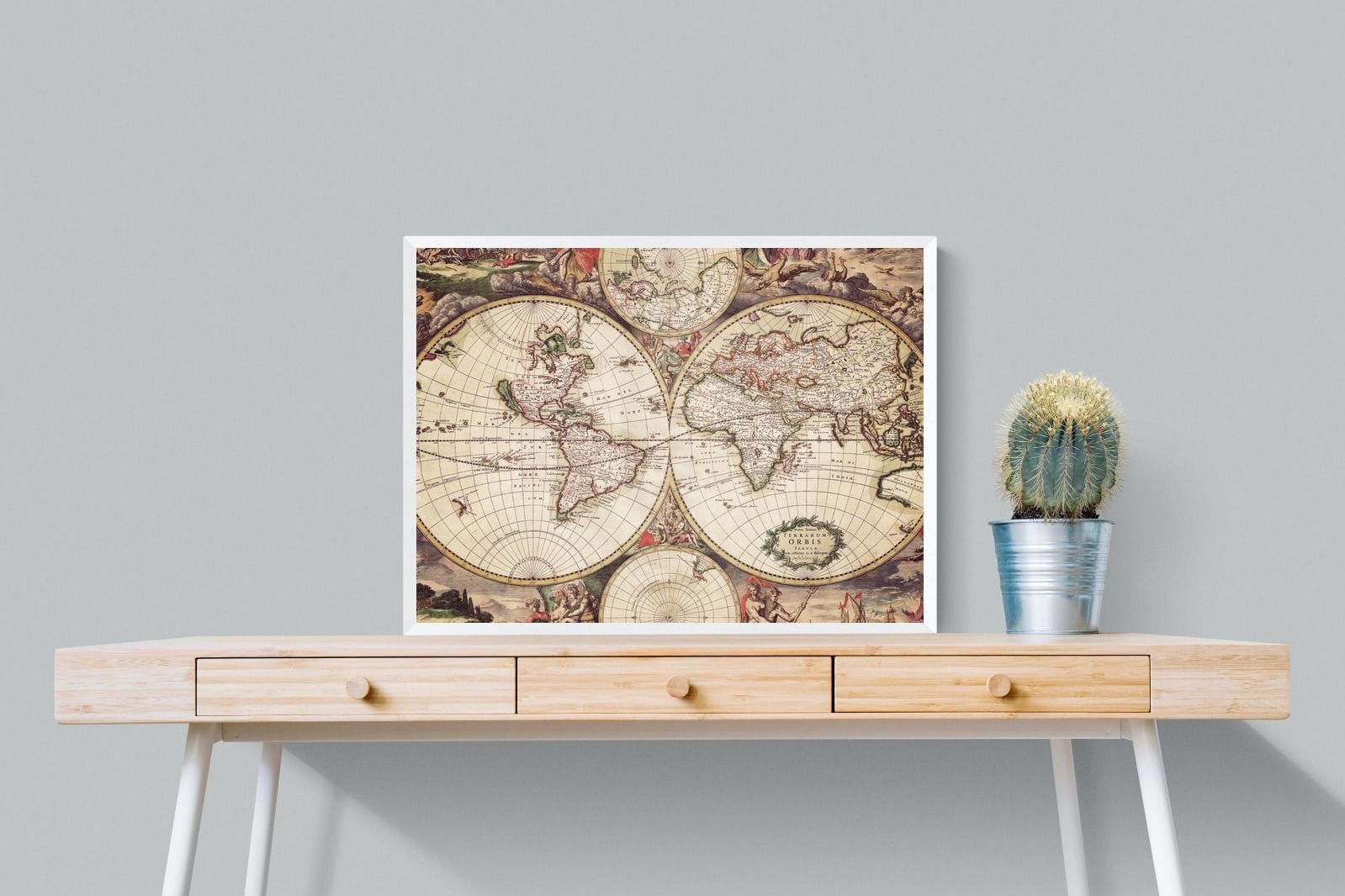 Roman Map-Wall_Art-80 x 60cm-Mounted Canvas-White-Pixalot