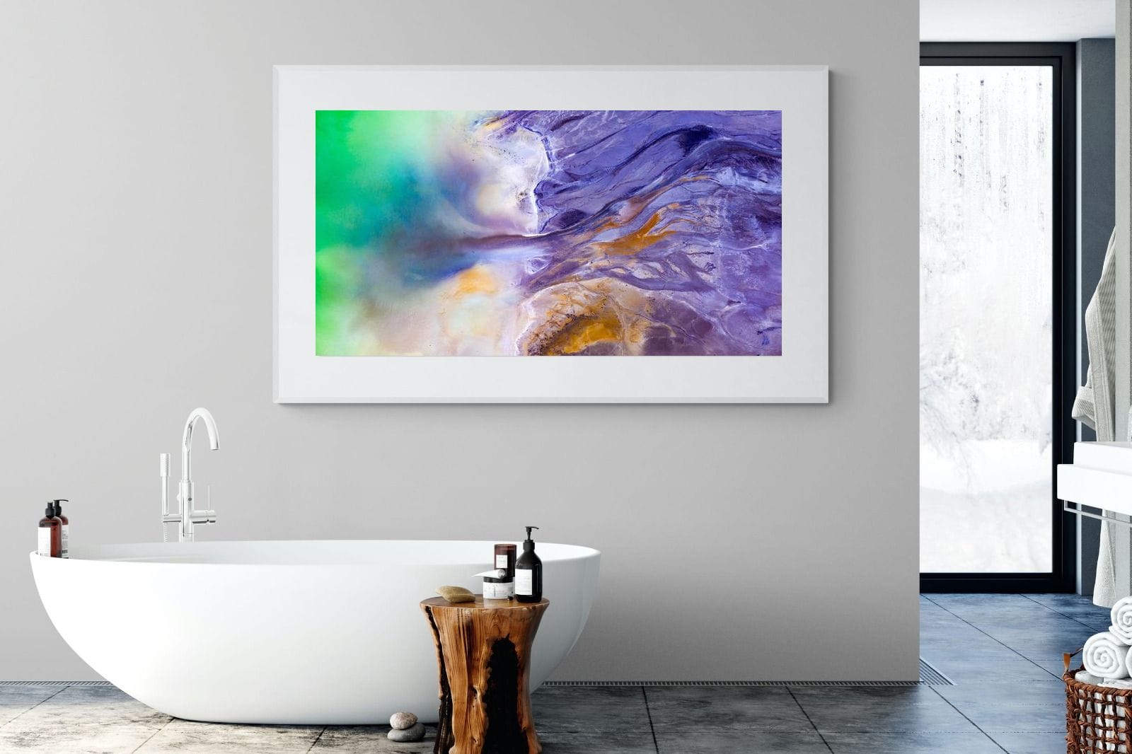 Romanian Landscape-Wall_Art-180 x 110cm-Framed Print-White-Pixalot