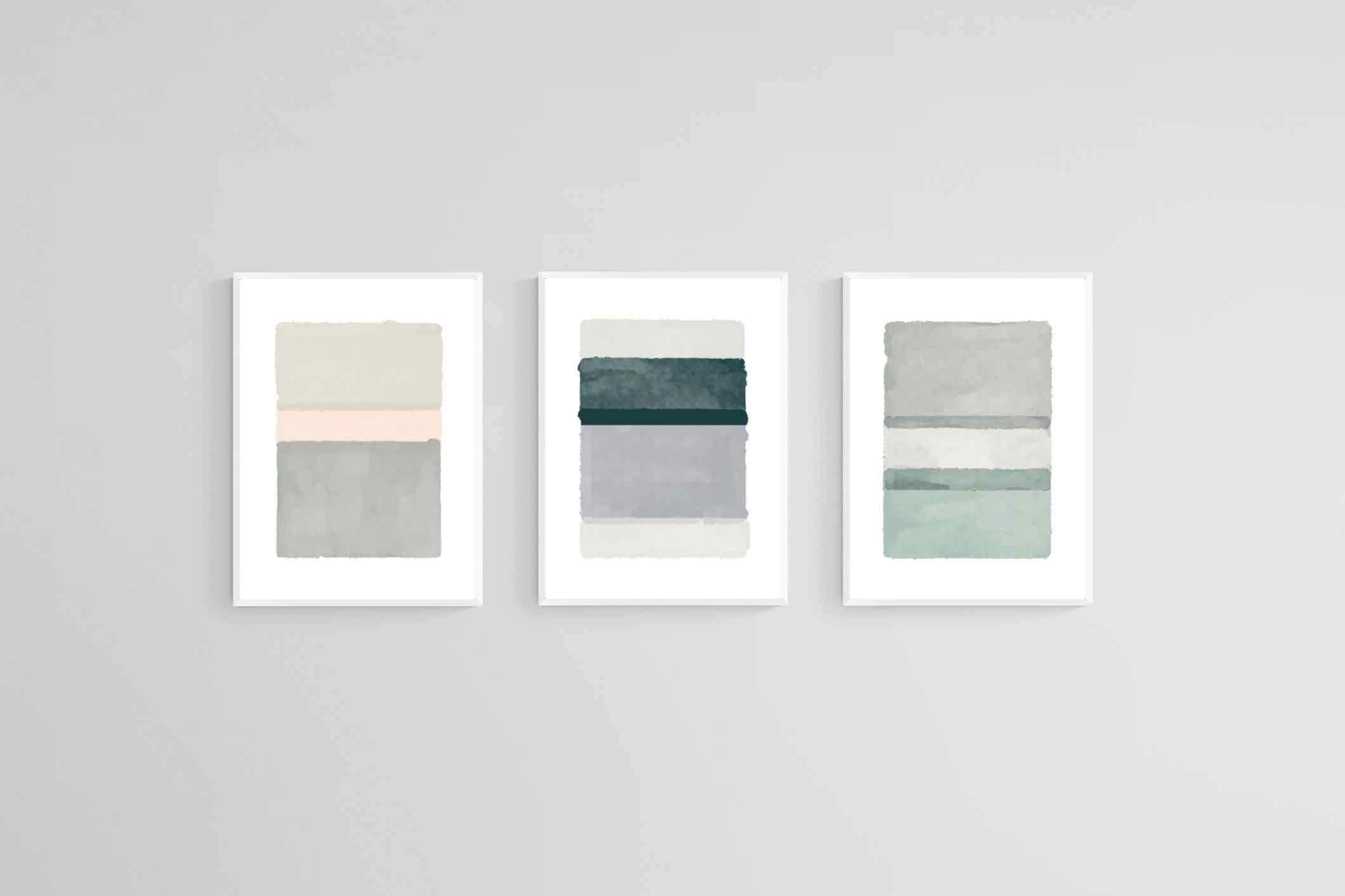 Rothko Set-Wall_Art-45 x 60cm (x3)-Framed Print-White-Pixalot