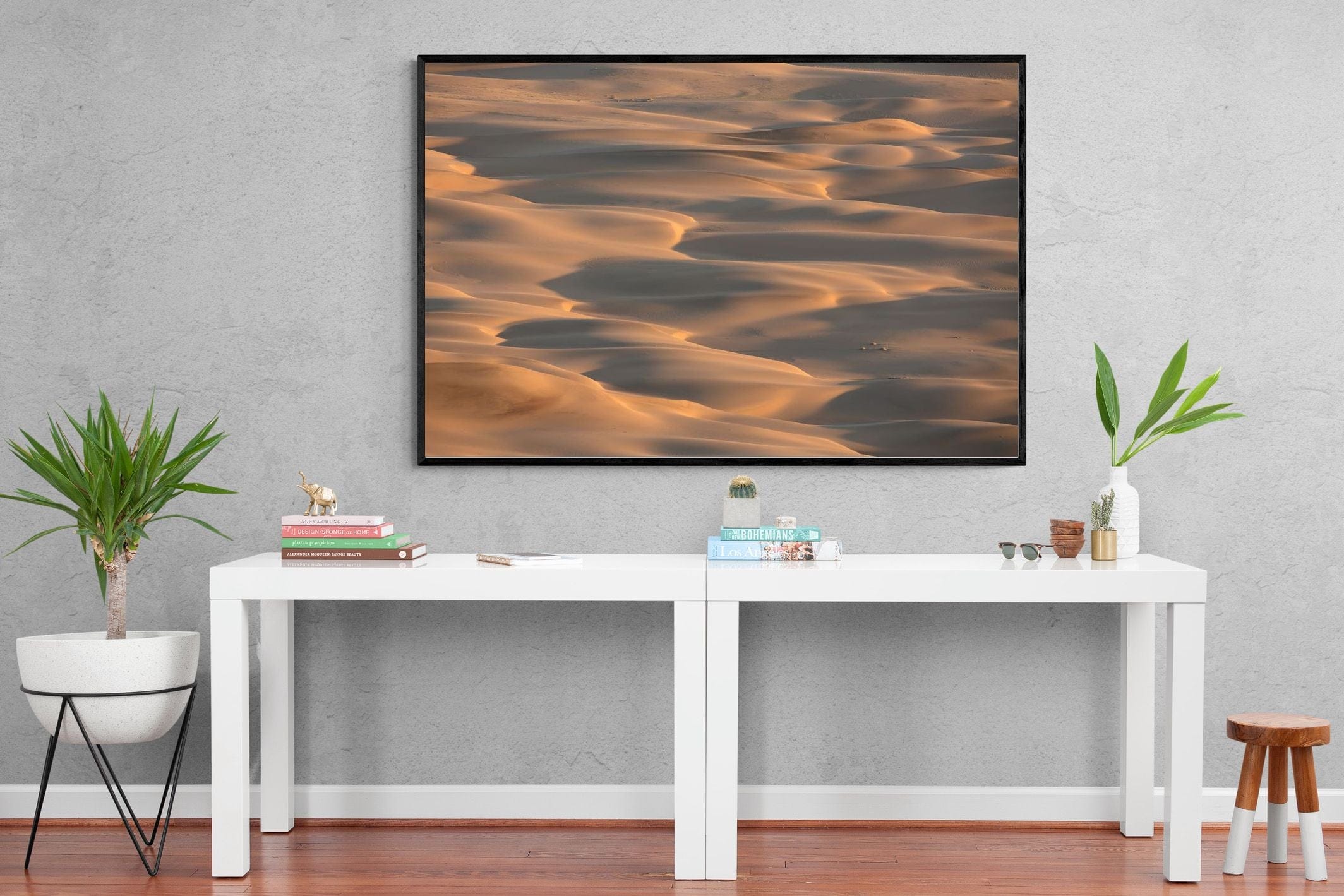 Sand Dunes-Wall_Art-150 x 100cm-Mounted Canvas-Black-Pixalot