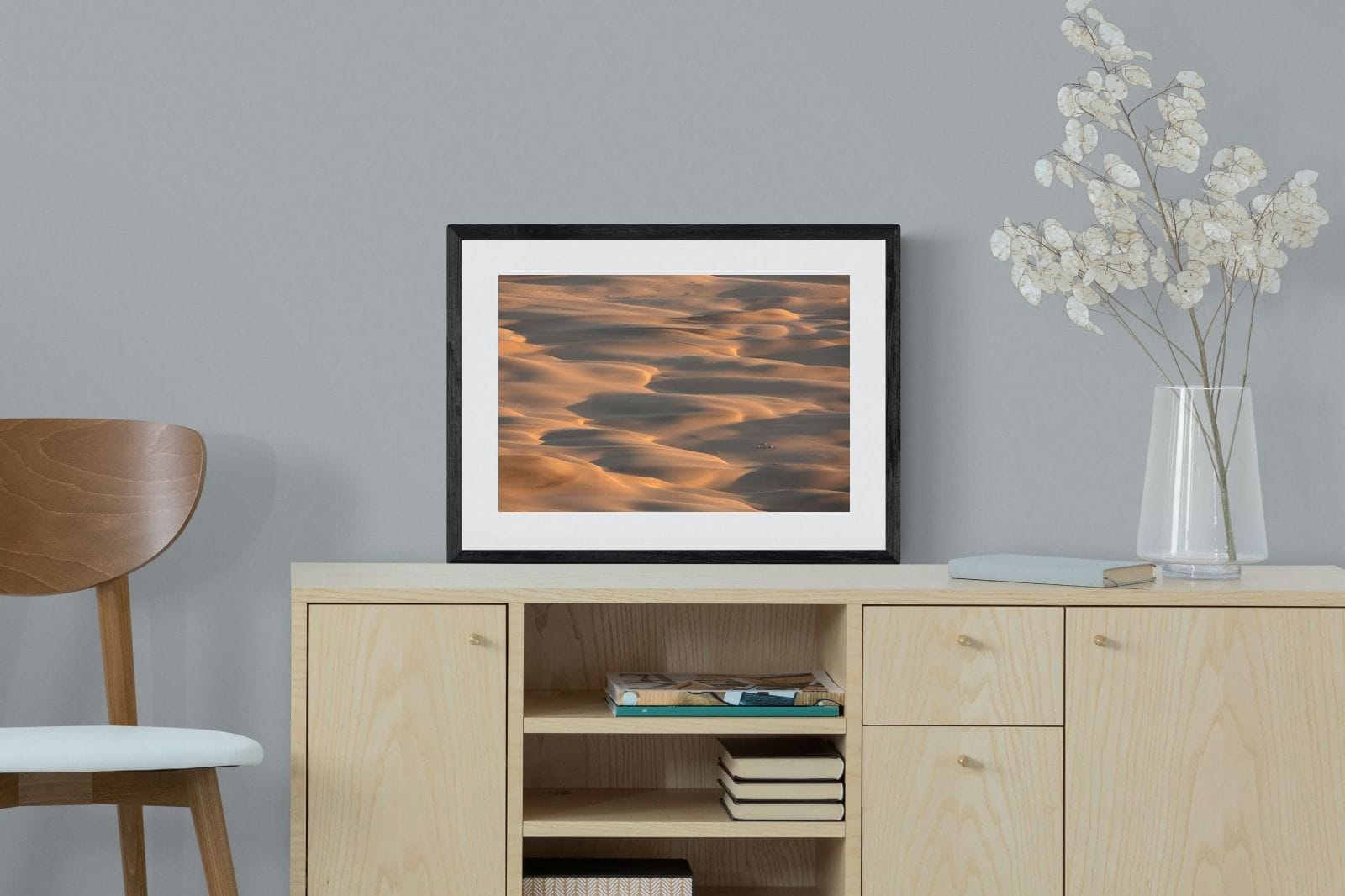 Sand Dunes-Wall_Art-60 x 45cm-Framed Print-Black-Pixalot
