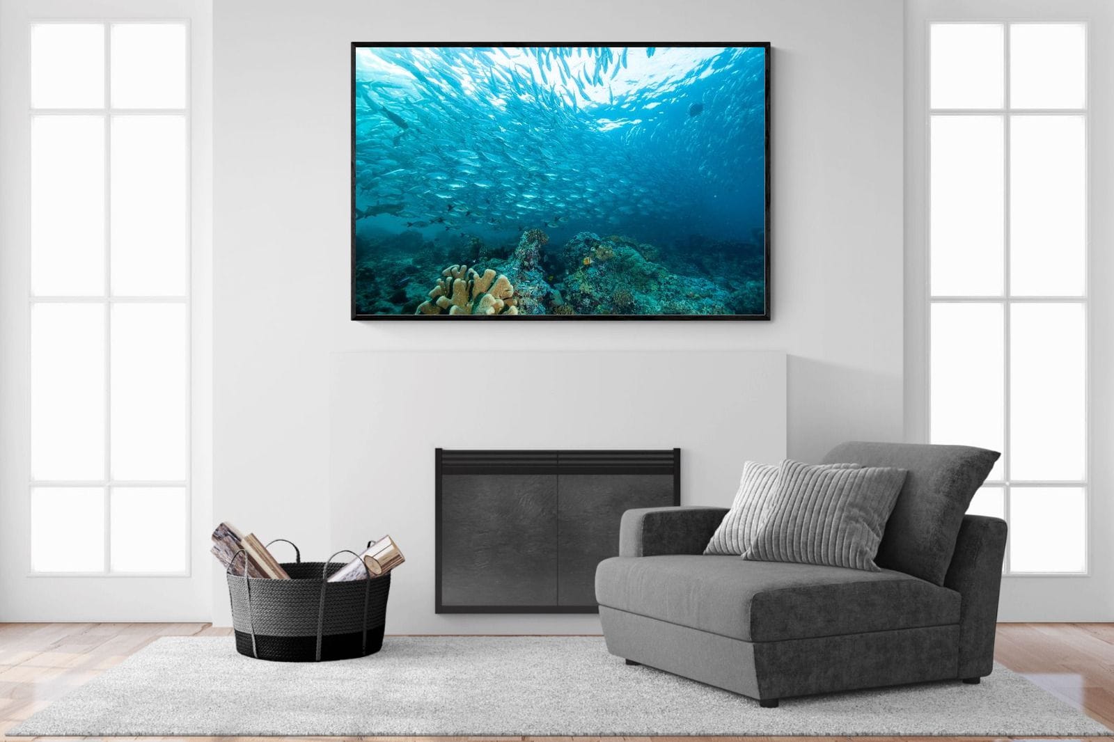 Seabed-Wall_Art-150 x 100cm-Mounted Canvas-Black-Pixalot