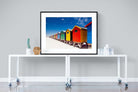 Seaside Rainbow-Wall_Art-120 x 90cm-Framed Print-Black-Pixalot