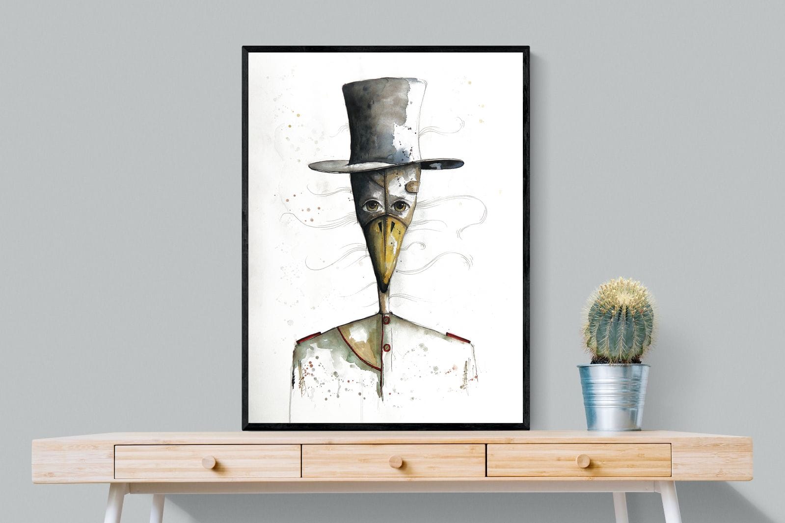 Sir Duck-Wall_Art-75 x 100cm-Mounted Canvas-Black-Pixalot