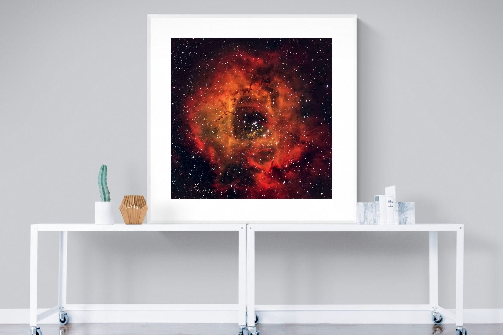 Sky Rose-Wall_Art-120 x 120cm-Framed Print-White-Pixalot