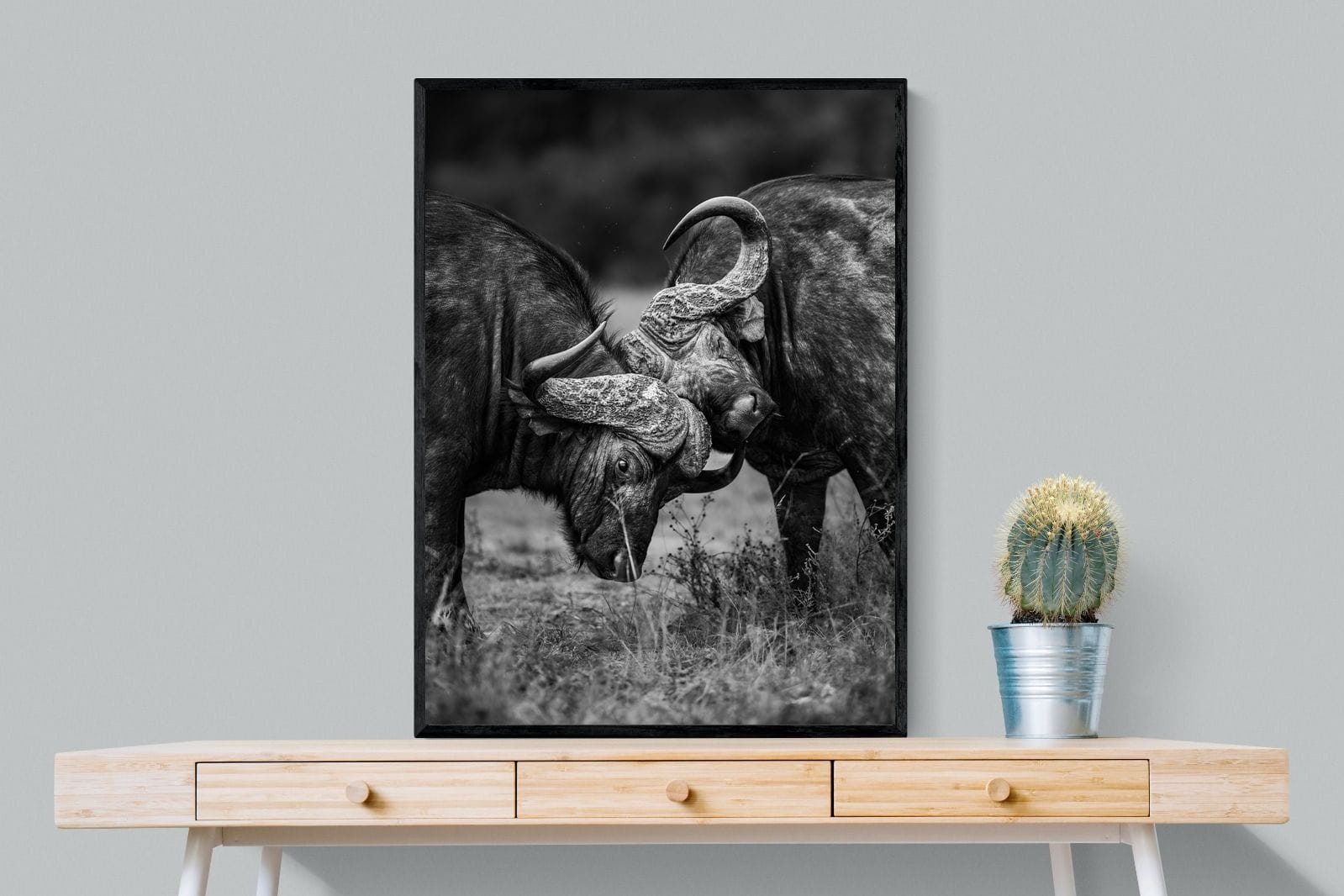 Sparring-Wall_Art-75 x 100cm-Mounted Canvas-Black-Pixalot