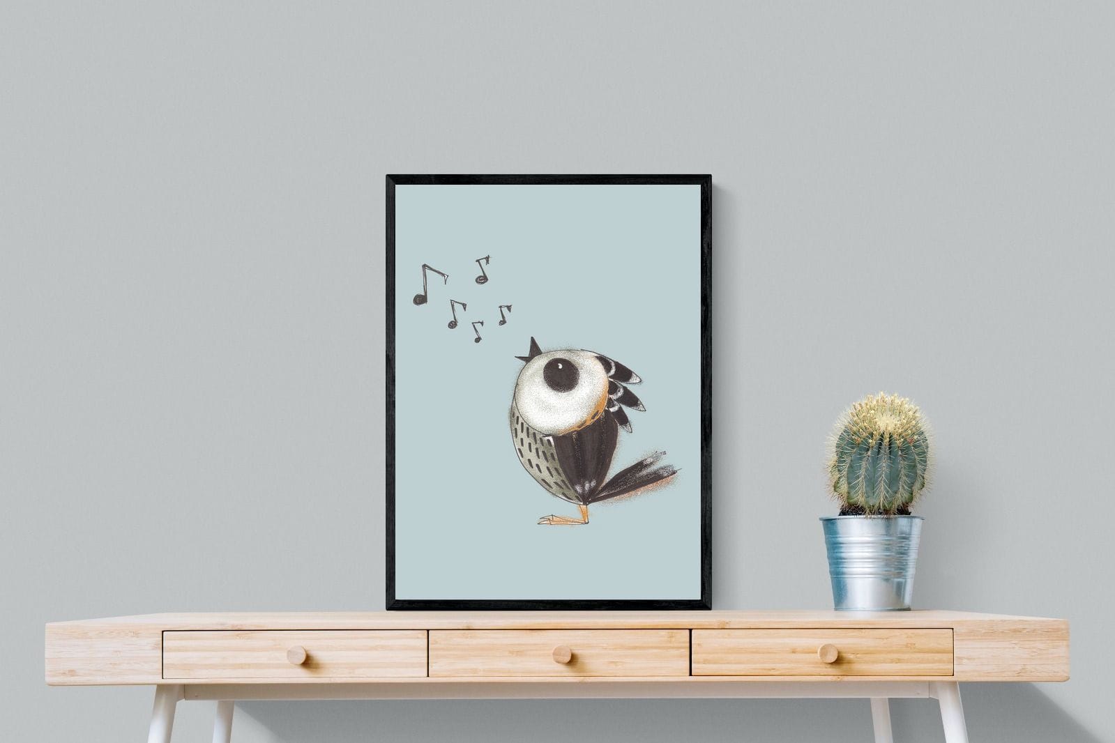 Sparrow Song-Wall_Art-60 x 80cm-Mounted Canvas-Black-Pixalot