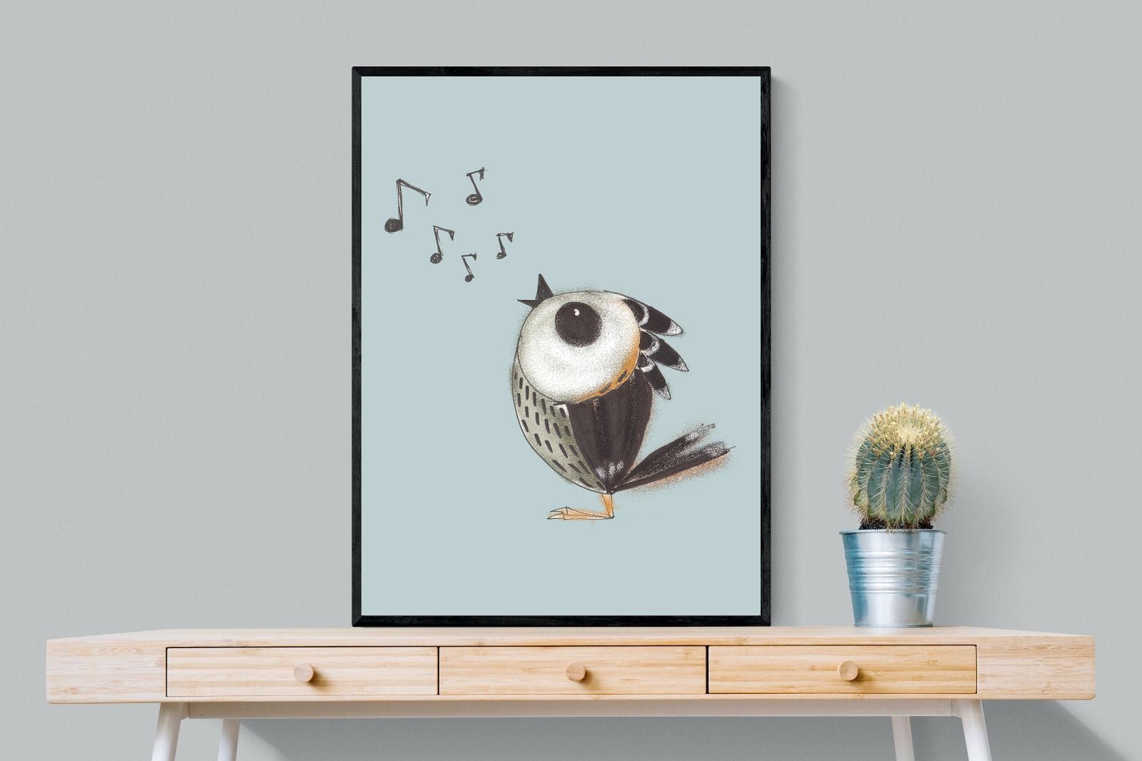 Sparrow Song-Wall_Art-75 x 100cm-Mounted Canvas-Black-Pixalot