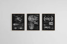 Star Wars Blueprints Set-Wall_Art-45 x 60cm (x3)-Mounted Canvas-Wood-Pixalot