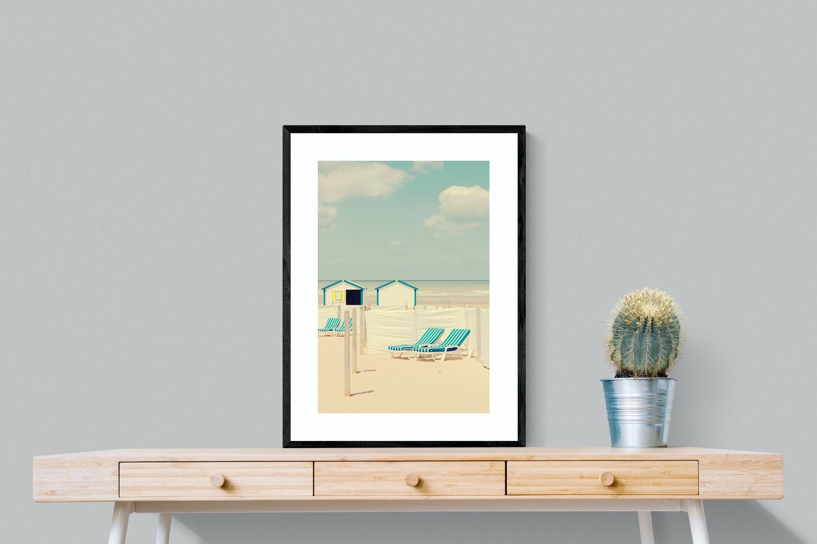 Sun Loungers-Wall_Art-60 x 80cm-Framed Print-Black-Pixalot