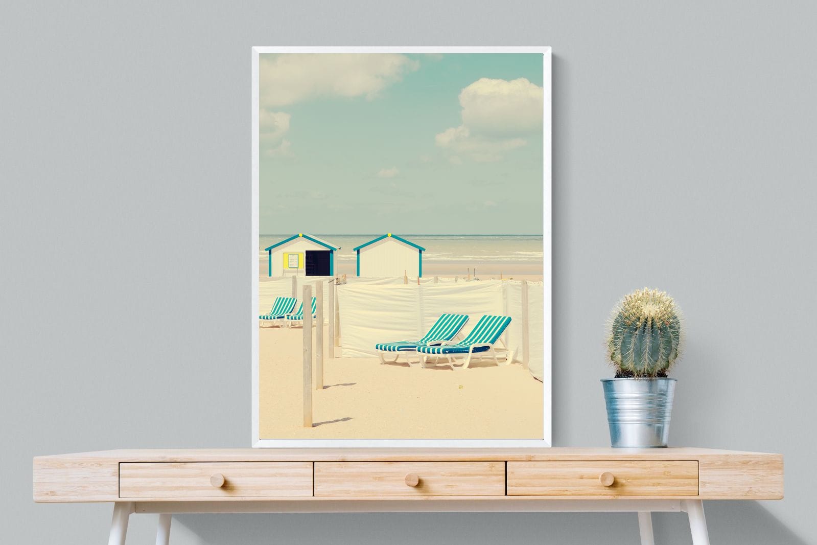 Sun Loungers-Wall_Art-75 x 100cm-Mounted Canvas-White-Pixalot