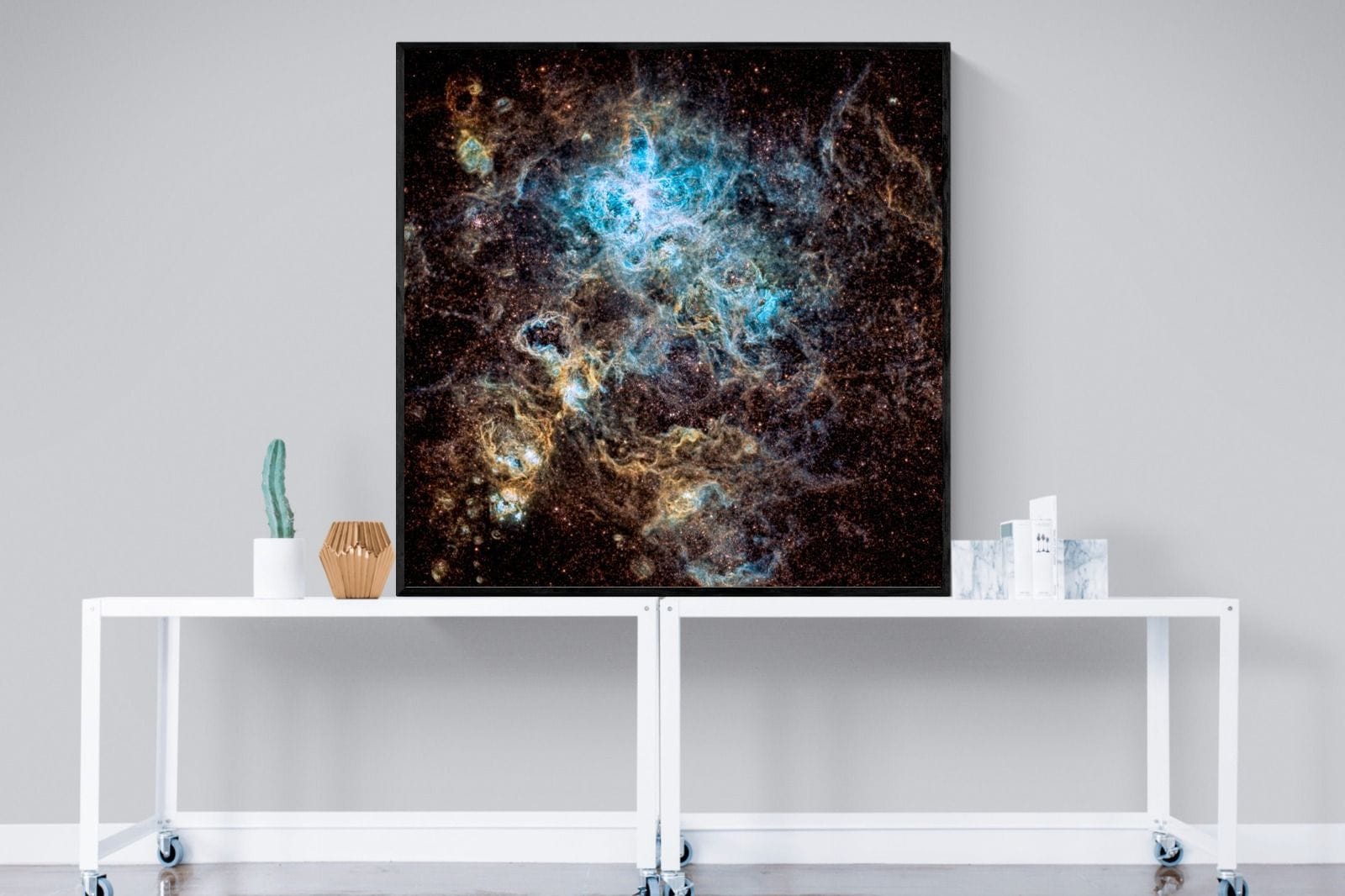 Tarantula Nebula-Wall_Art-120 x 120cm-Mounted Canvas-Black-Pixalot