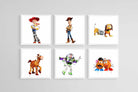Toy Story Set of 6-Wall_Art-30 x 30cm (x6)-Mounted Canvas-White-Pixalot