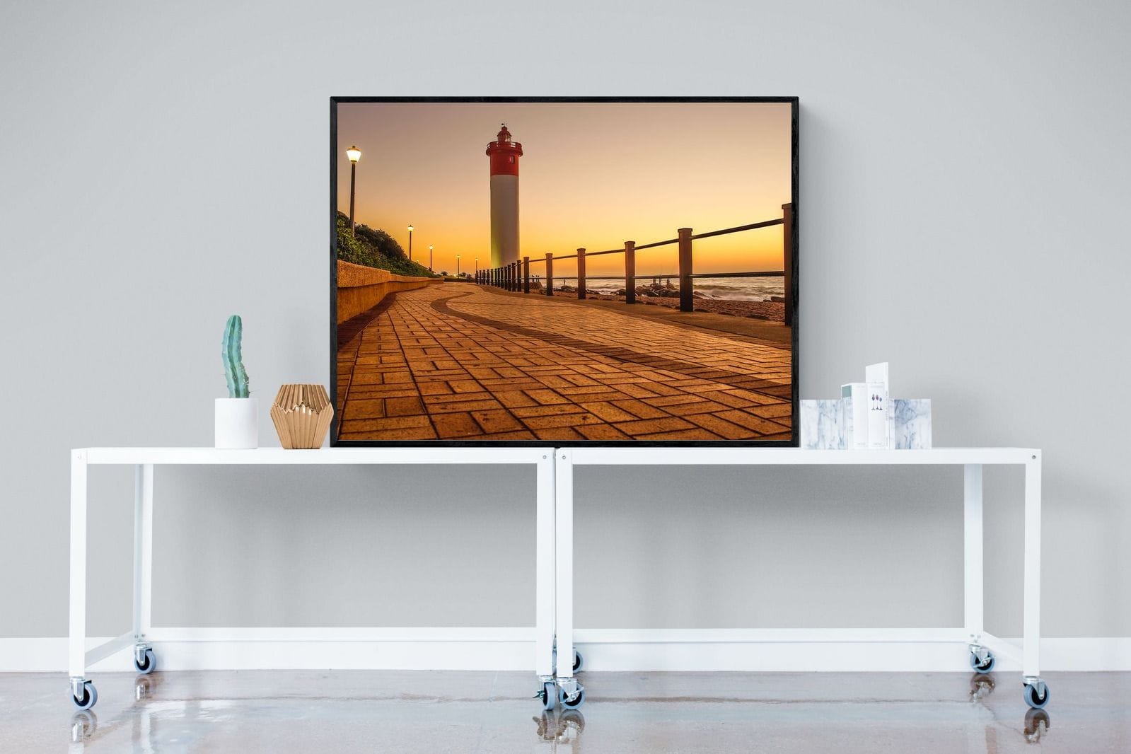 Umhlanga Promenade-Wall_Art-120 x 90cm-Mounted Canvas-Black-Pixalot